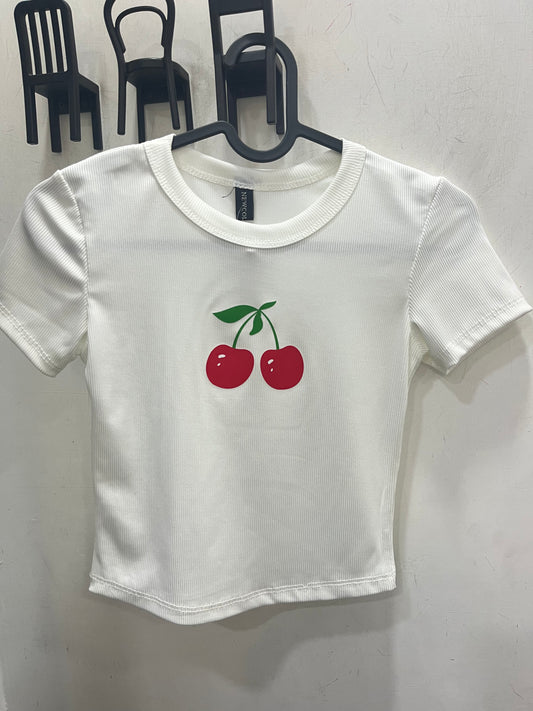 T-shirt Crop ciliegie